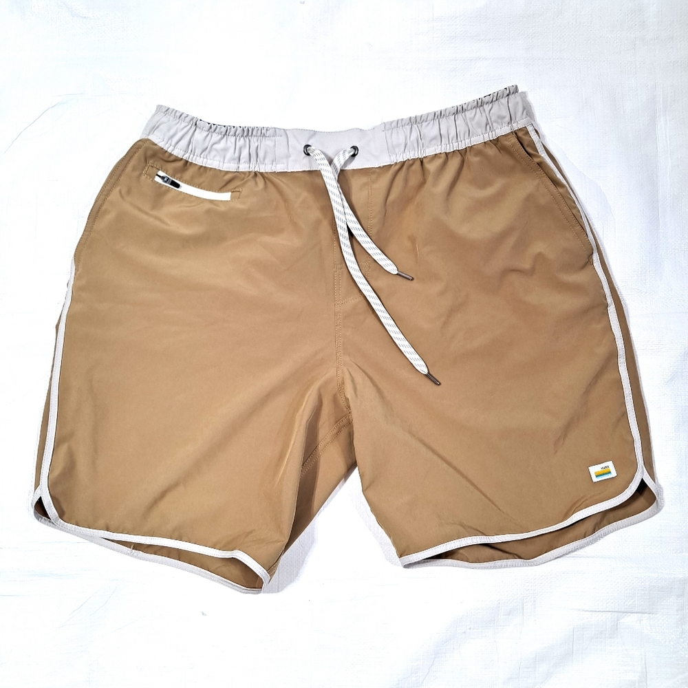 Vuori Brown Mustard Banks Shorts